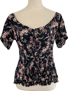 VTG 90s Neo Nostalgia Deadstock Rayon Floral Top NWT Medium Whimsigoth